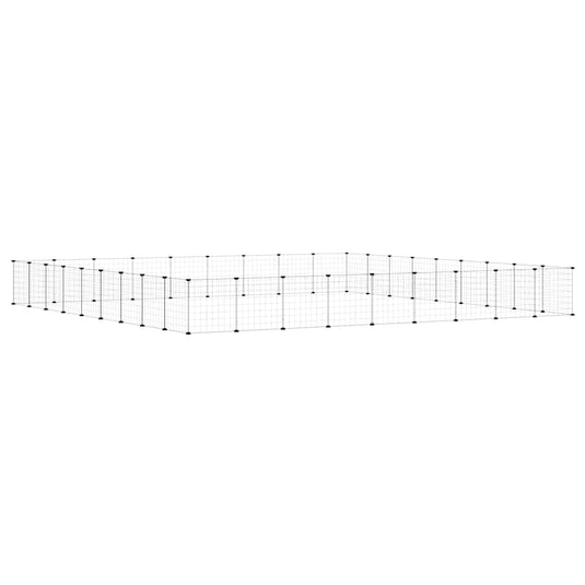 Vidaxl huisdierenkooi met deur 36 panelen 35x35 cm staal zwart