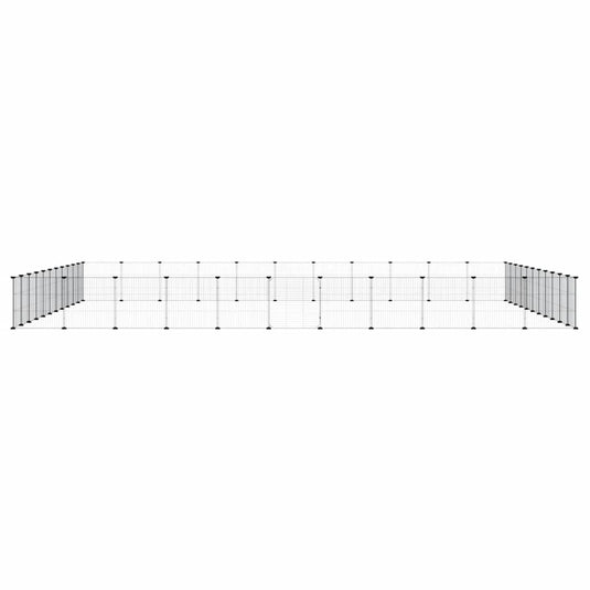 Vidaxl huisdierenkooi met deur 44 panelen 35x35 cm staal zwart