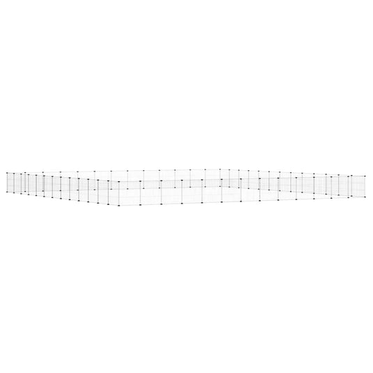 Vidaxl huisdierenkooi met deur 52 panelen 35x35 cm staal zwart