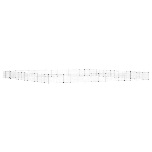 Vidaxl huisdierenkooi met deur 60 panelen 35x35 cm staal zwart