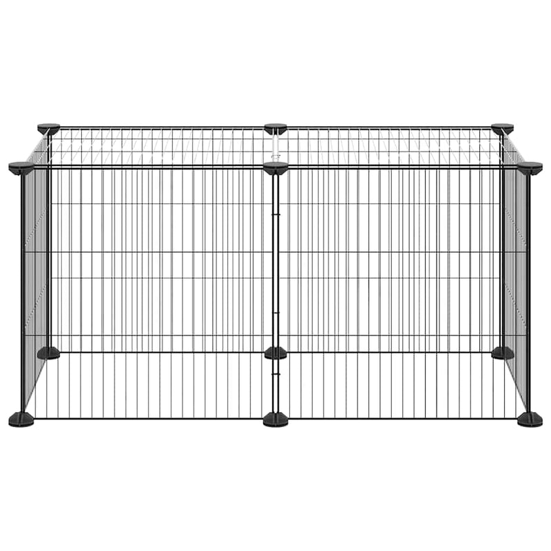 Load image into Gallery viewer, Vidaxl huisdierenkooi met 8 panelen 35x35 cm staal zwart
