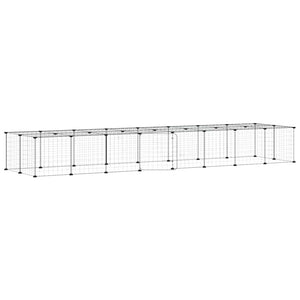 Vidaxl huisdierenkooi met deur 36 panelen 35x35 cm staal zwart