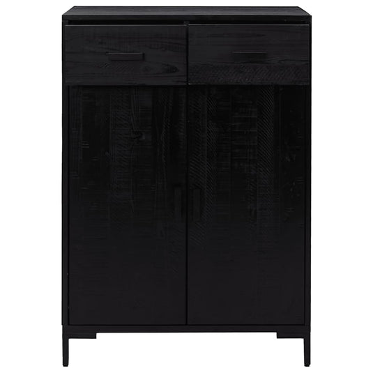 Vidaxl schoenenkast 75x40x110 cm massief grenenhout zwart