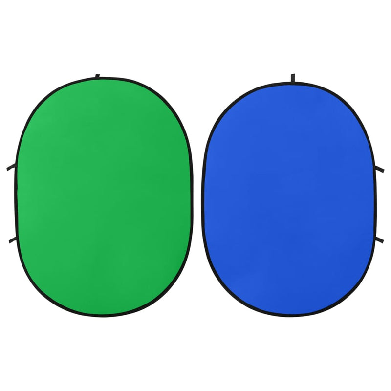 Load image into Gallery viewer, Vidaxl achtergrondscherm studio 2-in-1 ovaal 200x150 cm groen en blauw
