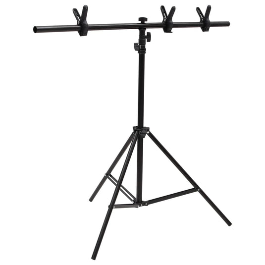 Vidaxl achtergrondstandaard t-vormig 91x60x(70-200) cm zwart