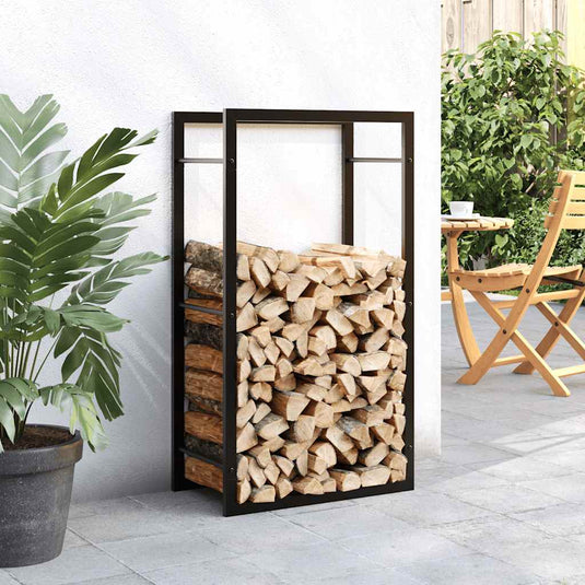 Vidaxl haardhoutrek 50x28x94 cm staal matzwart