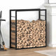 Vidaxl haardhoutrek 80x28x86 cm staal matzwart