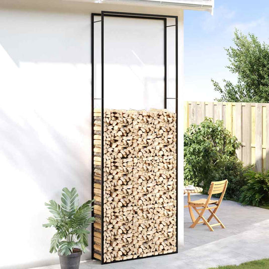 Vidaxl haardhoutrek 110x28x312 cm staal matzwart