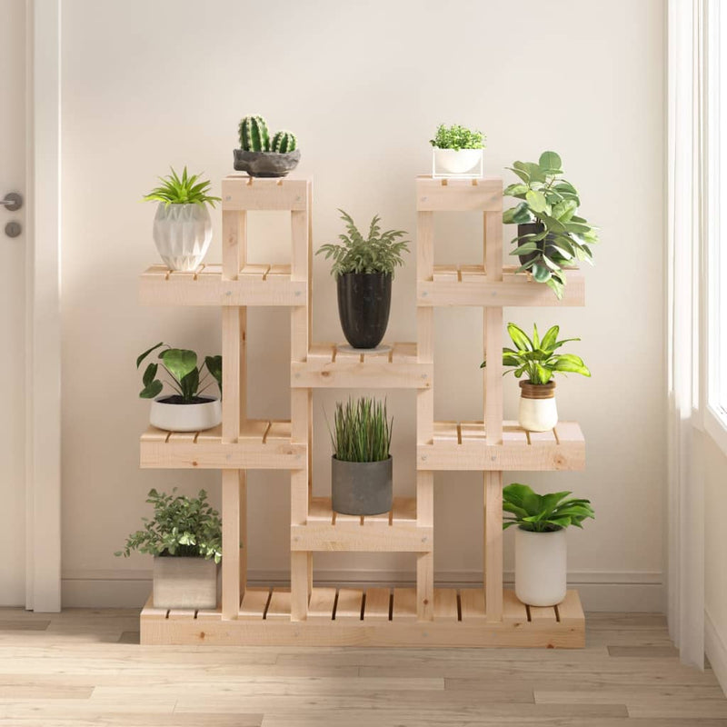 Afbeelding laden in galerijviewer, Vidaxl plantenstandaard 104,5x25x109,5 cm massief grenenhout
