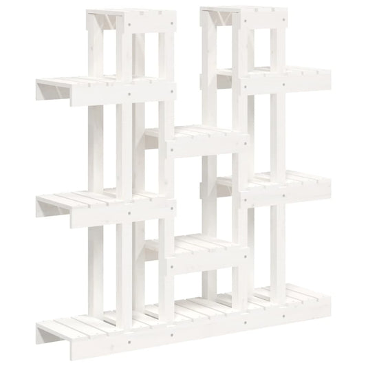 Vidaxl plantenstandaard wit 104,5x25x109,5 cm massief grenenhout