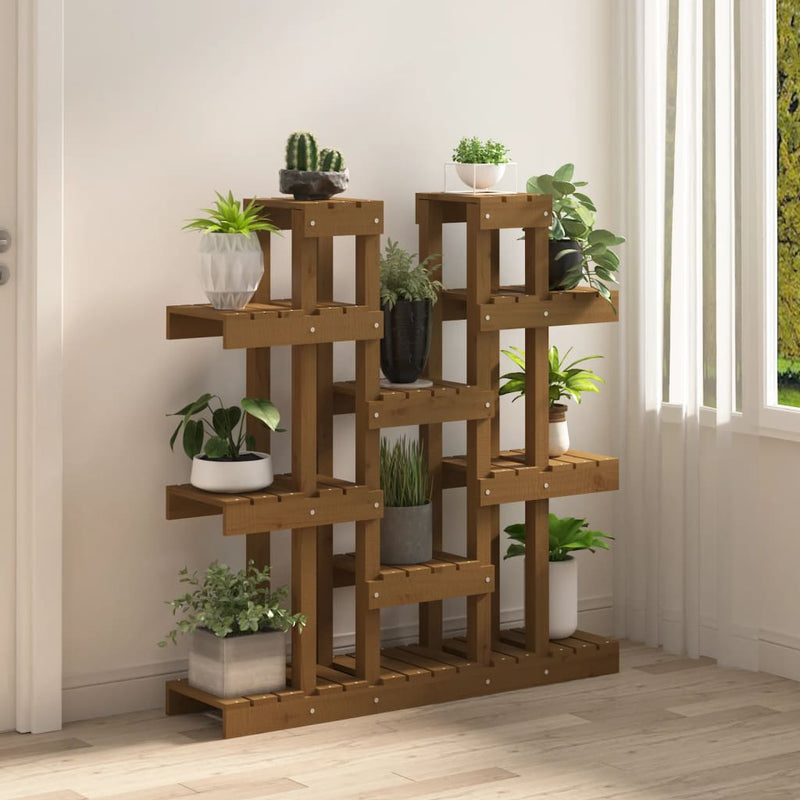 Load image into Gallery viewer, Vidaxl plantenstandaard 104,5x25x109,5 cm grenenhout honingbruin
