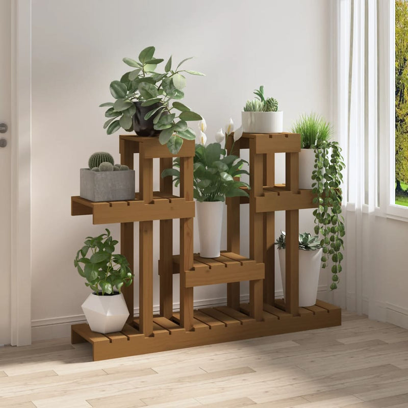 Load image into Gallery viewer, Vidaxl plantenstandaard 104,5x25x77,5cm massief grenenhout honingbruin
