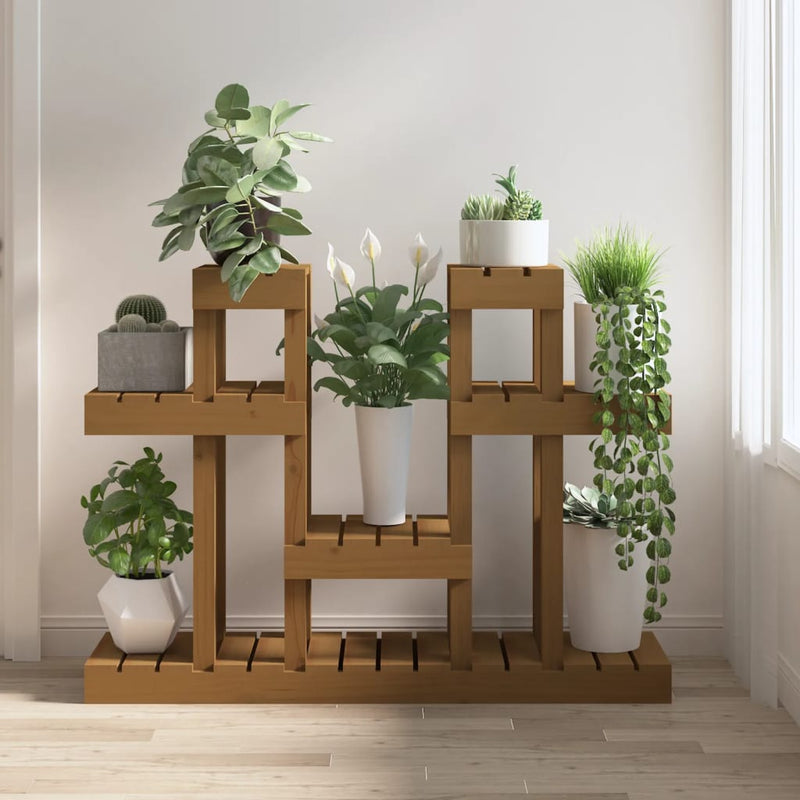 Load image into Gallery viewer, Vidaxl plantenstandaard 104,5x25x77,5cm massief grenenhout honingbruin
