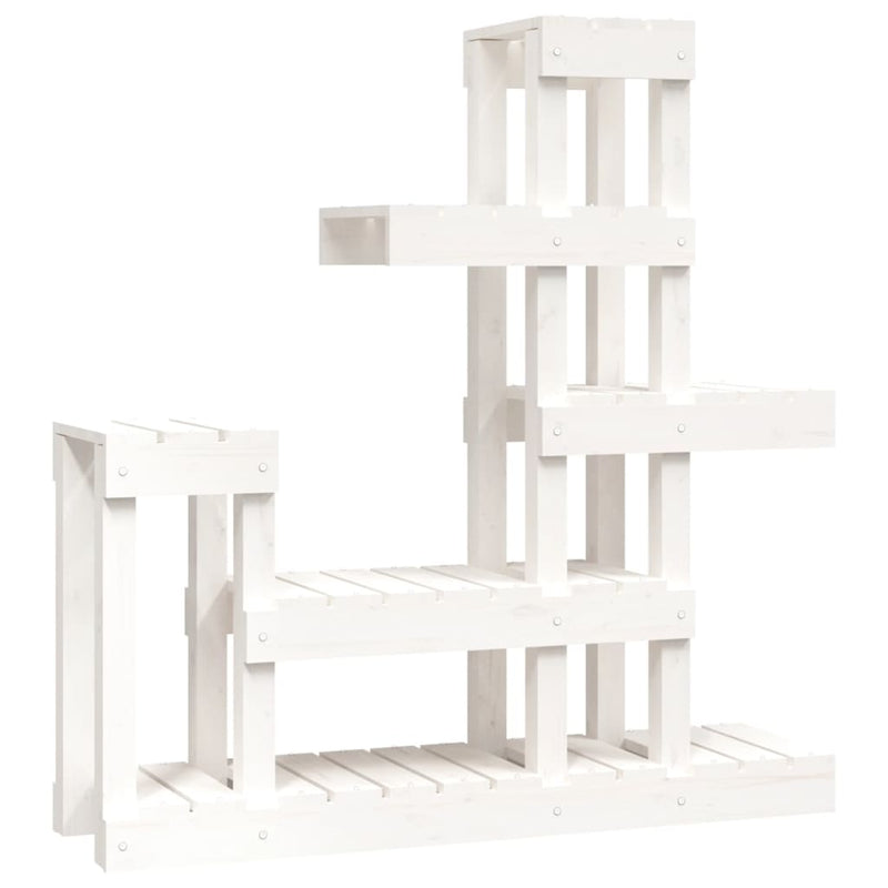 Afbeelding laden in galerijviewer, Vidaxl plantenstandaard 92x25x97 cm massief grenenhout wit
