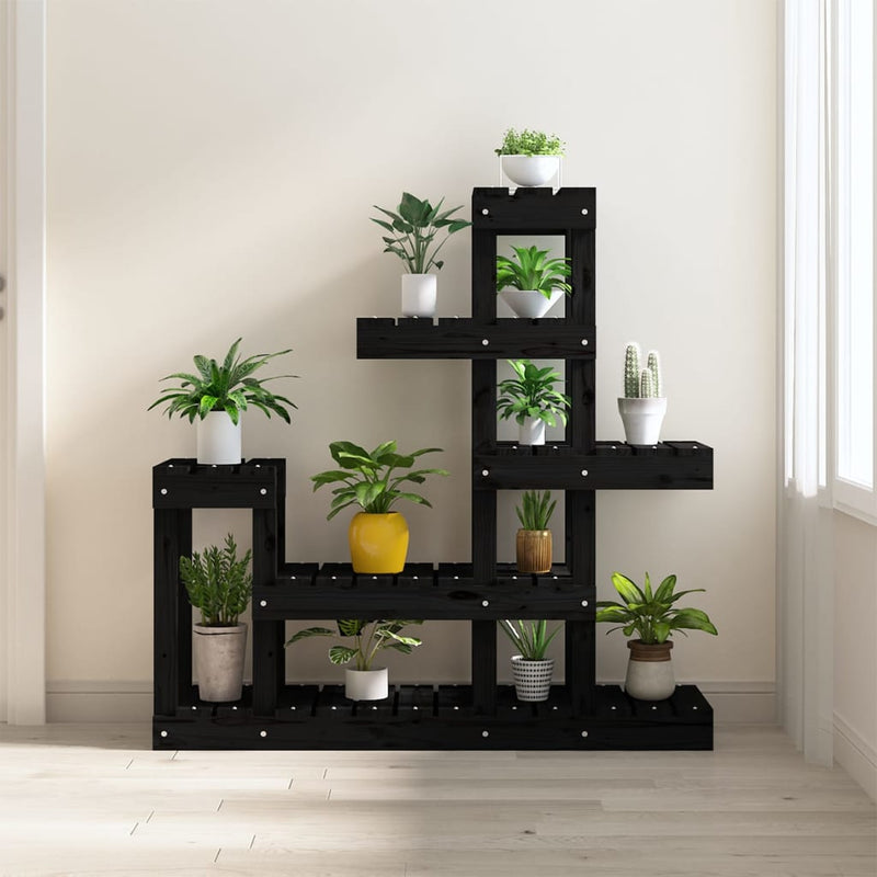 Load image into Gallery viewer, VidaXL Plantenstandaard 92x25x97 cm massief grenenhout zwart
