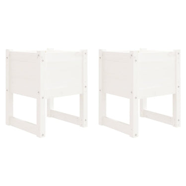 Vidaxl plantenbakken 2 st 40x40x52,5 cm massief grenenhout wit