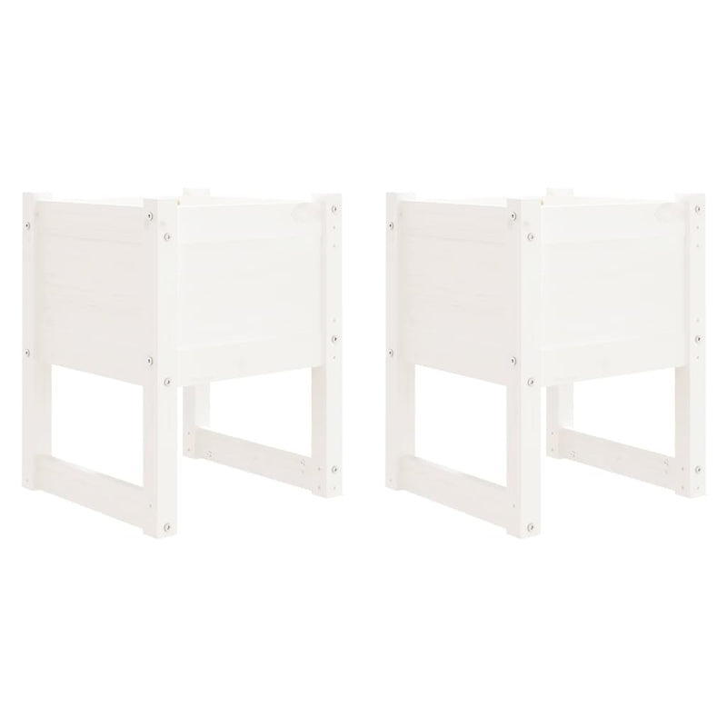 Load image into Gallery viewer, Vidaxl plantenbakken 2 st 40x40x52,5 cm massief grenenhout wit
