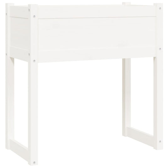 Vidaxl plantenbak 78x40x81 cm massief grenenhout wit