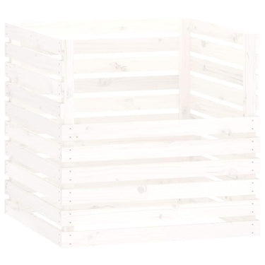 Vidaxl compostbak 80x80x78 cm massief grenenhout wit