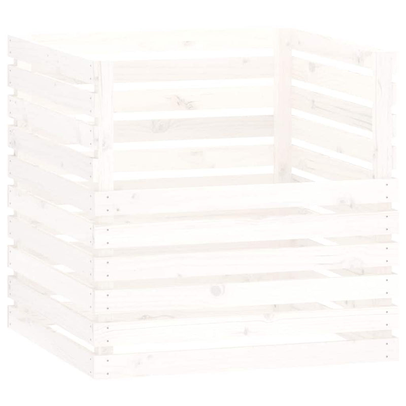Load image into Gallery viewer, Vidaxl compostbak 80x80x78 cm massief grenenhout wit
