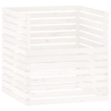 Vidaxl compostbak 100x100x102 cm massief grenenhout wit