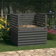 Vidaxl compostbak 100x100x102 cm massief grenenhout grijs