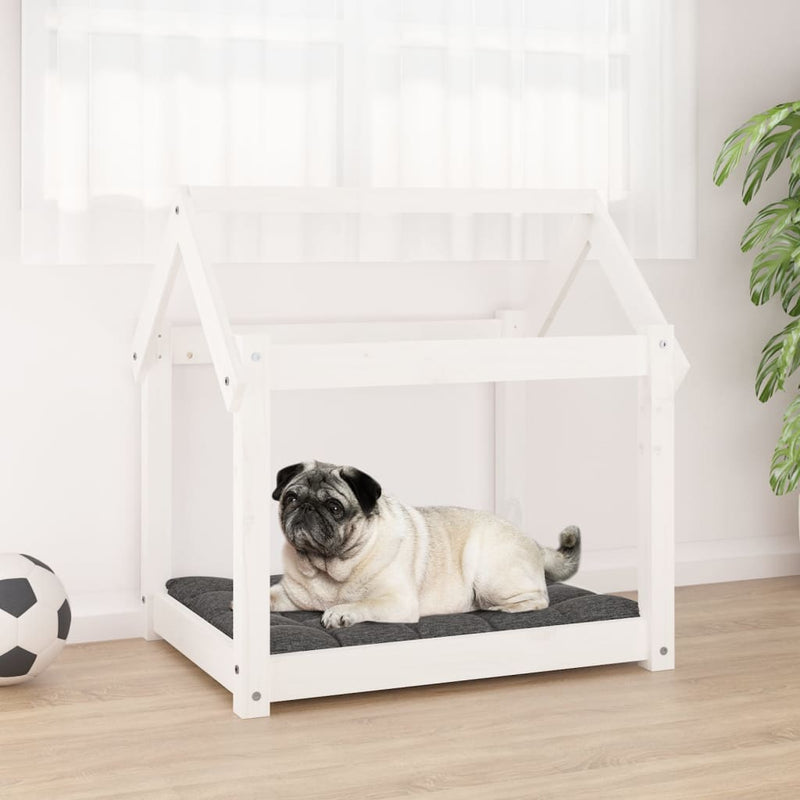 Load image into Gallery viewer, Vidaxl hondenbed 71x55x70 cm massief grenenhout wit
