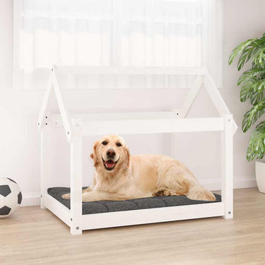 Vidaxl hondenbed 81x60x70 cm massief grenenhout wit