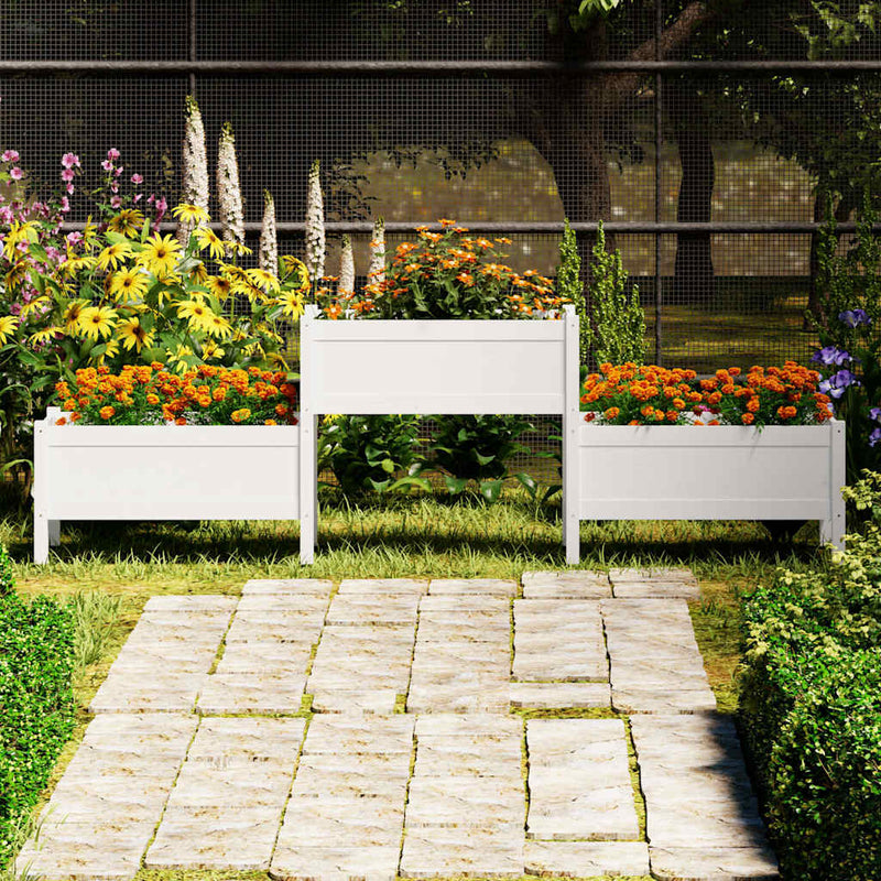 Load image into Gallery viewer, Vidaxl plantenbak 245,5x44x75 cm massief grenenhout wit
