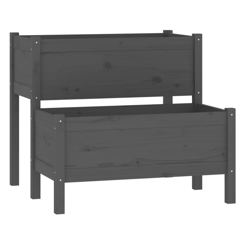 Load image into Gallery viewer, Vidaxl plantenbak 84,5x84x75 cm massief grenenhout grijs
