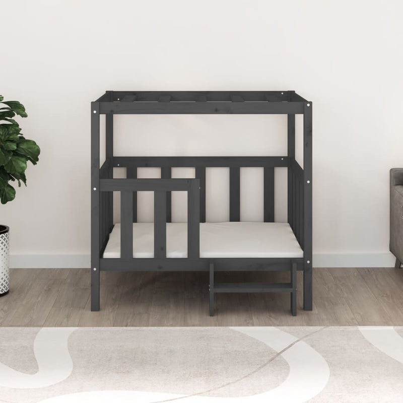 Load image into Gallery viewer, Vidaxl hondenmand 105,5 x 83,5 x 100 cm massief grenenhout grijs
