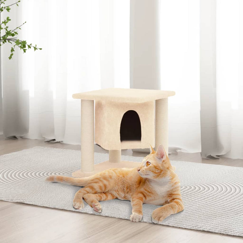 Load image into Gallery viewer, VidaXL Kattenmeubel met sisal krabpalen 37 cm crèmekleurig
