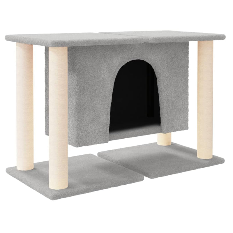 Afbeelding laden in galerijviewer, Vidaxl kattenmeubel met sisal krabpalen 50 cm lichtgrijs
