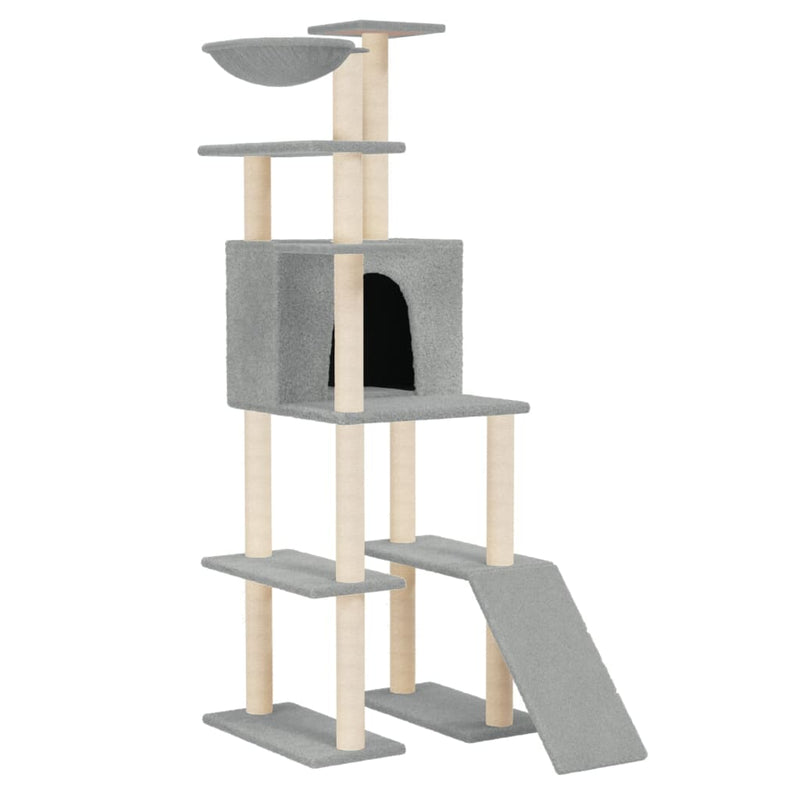 Load image into Gallery viewer, Vidaxl kattenmeubel met sisal krabpalen 166 cm lichtgrijs

