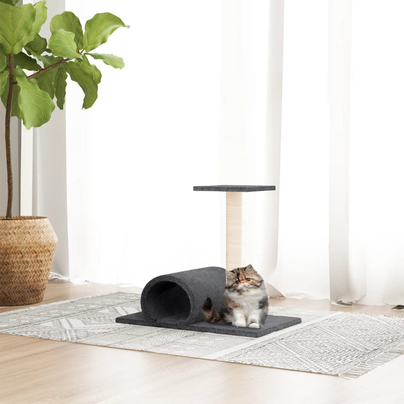 Load image into Gallery viewer, Vidaxl kattenmeubel met tunnel 60x34,5x50 cm donkergrijs
