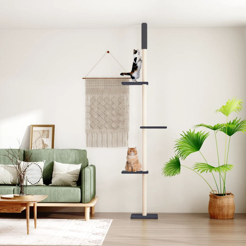 Load image into Gallery viewer, Vidaxl kattenmeubel vloer tot plafond 267,5-297,5 cm donkergrijs

