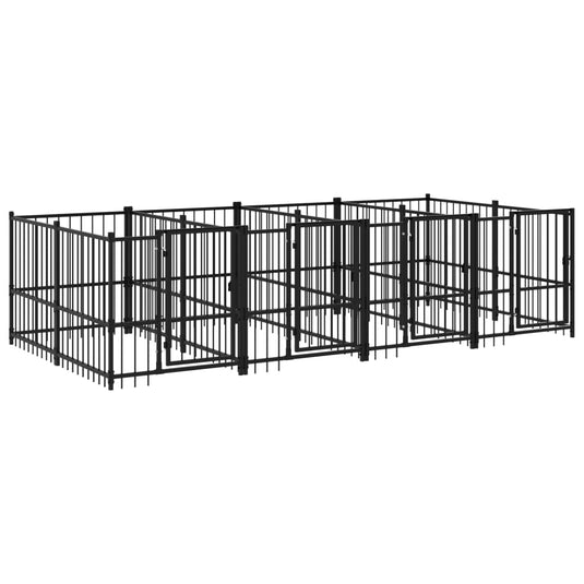 VidaXL Hondenkennel voor buiten 7,51 m² staal