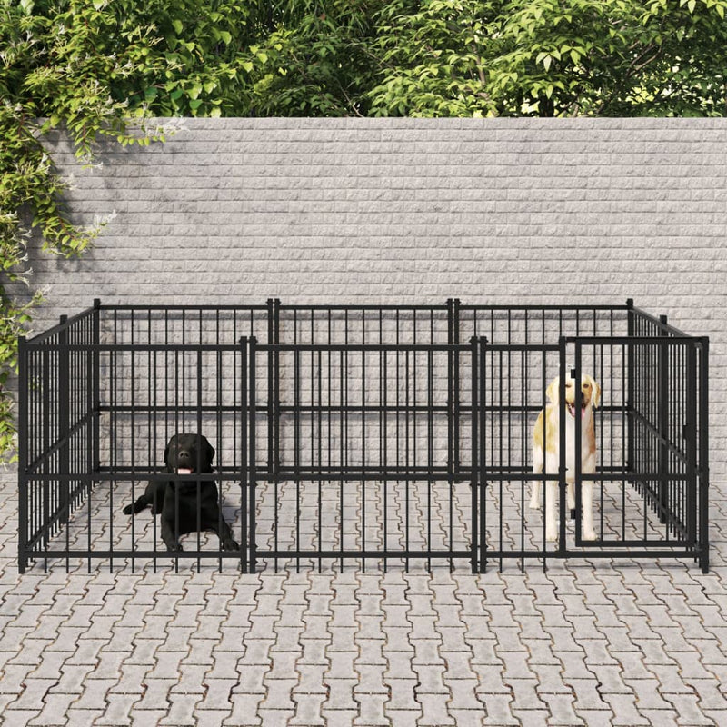 Load image into Gallery viewer, VidaXL Hondenkennel voor buiten 5,63 m² staal

