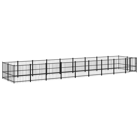 VidaXL Hondenkennel voor buiten 16,89 m² staal