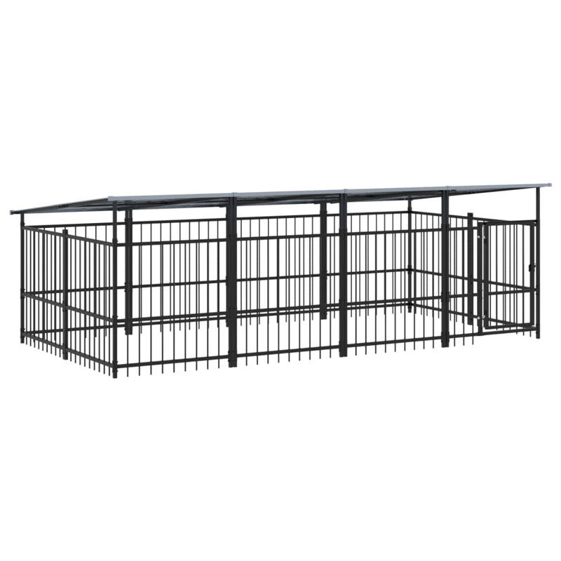 Load image into Gallery viewer, VidaXL Hondenkennel met dak 7,51 m² staal
