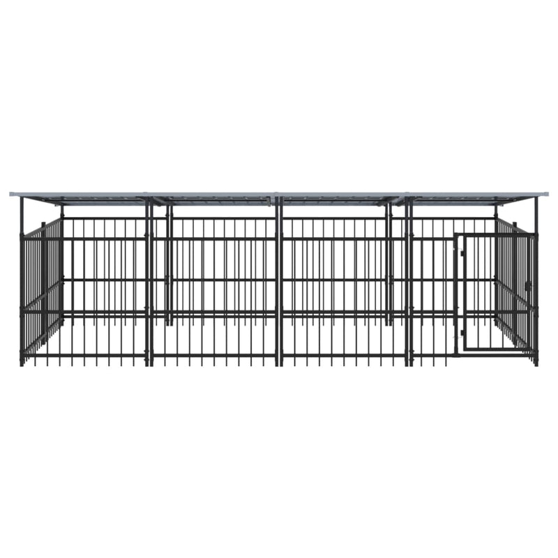 Load image into Gallery viewer, VidaXL Hondenkennel met dak 7,51 m² staal
