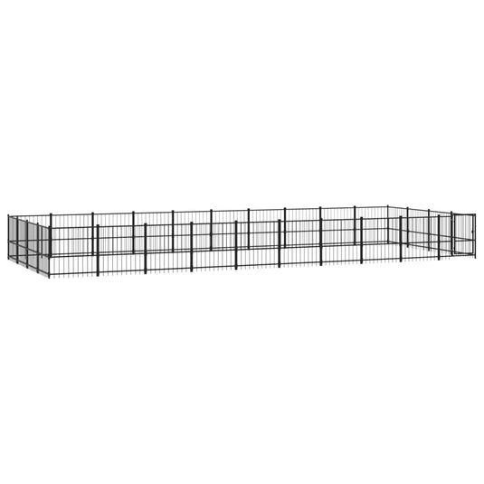 VidaXL Hondenkennel voor buiten 37,64 m² staal
