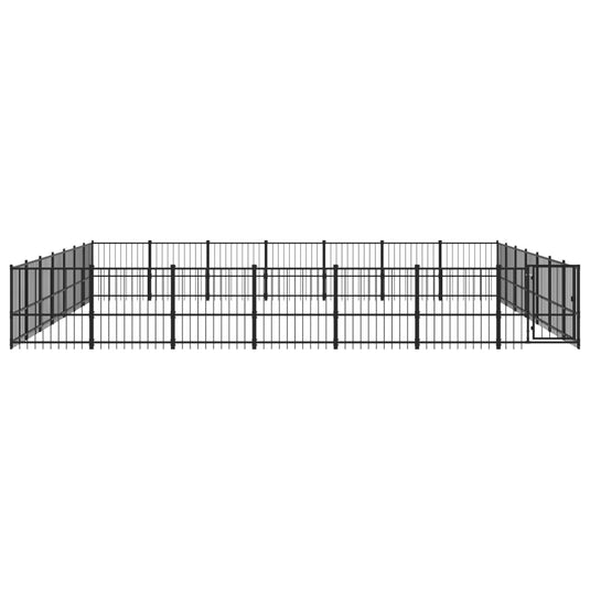 VidaXL Hondenkennel voor buiten 46,1 m² staal