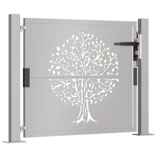 Vidaxl poort 105x105 cm boomontwerp cortenstaal
