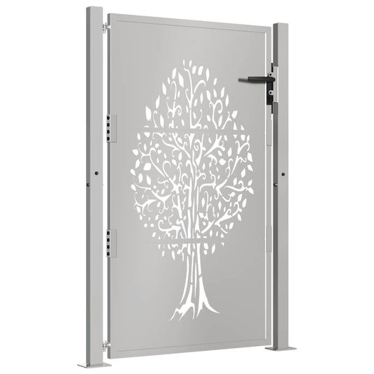 Vidaxl poort 105x130 cm boomontwerp cortenstaal
