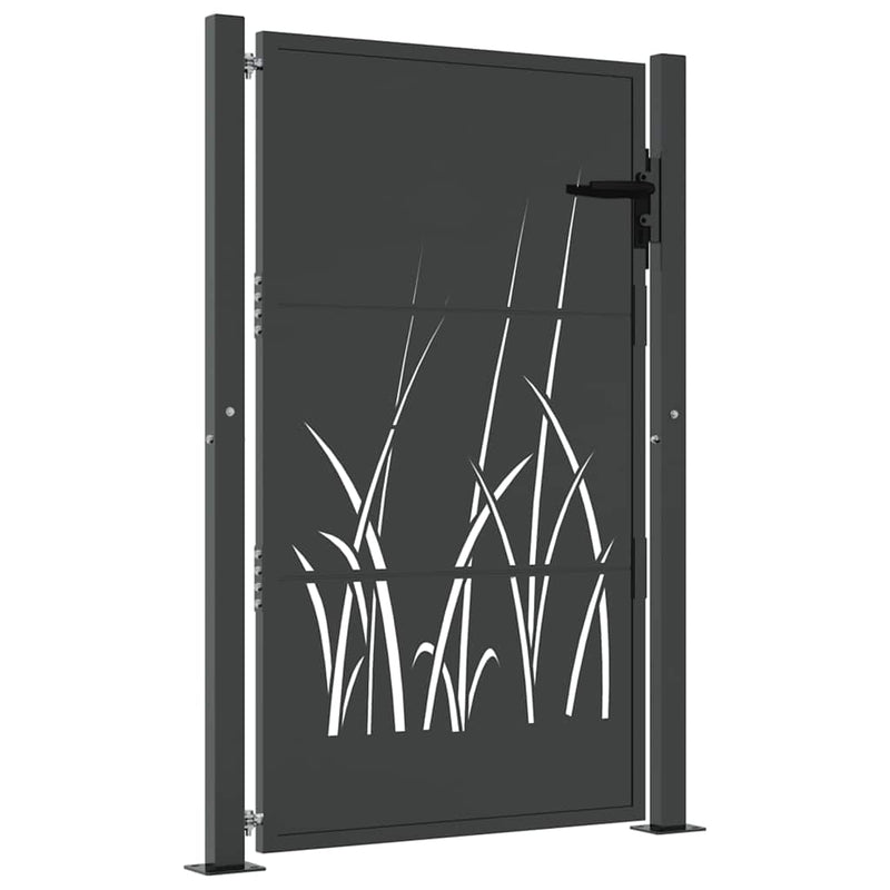 Load image into Gallery viewer, Vidaxl poort 105x130 cm met grasontwerp staal antracietkleurig
