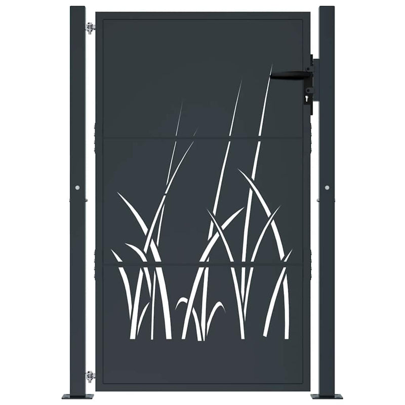 Load image into Gallery viewer, Vidaxl poort 100x150 cm met grasontwerp staal antracietkleurig
