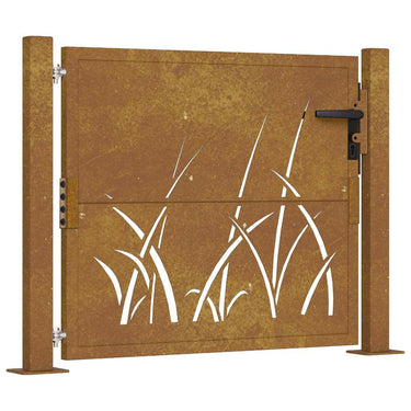 Vidaxl poort grasontwerp 100x75 cm cortenstaal