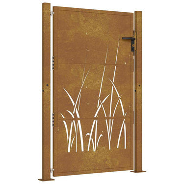 Vidaxl poort grasontwerp 100x125 cm cortenstaal