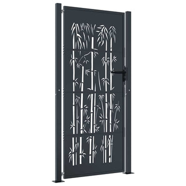 Vidaxl poort met bamboe-ontwerp 100x200 cm staal antracietkleurig